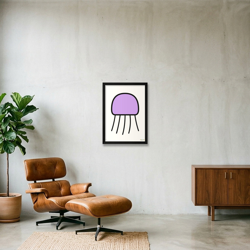 The Orbit Jellyfish — A3 (30×42cm, 12×17") Black Frame
