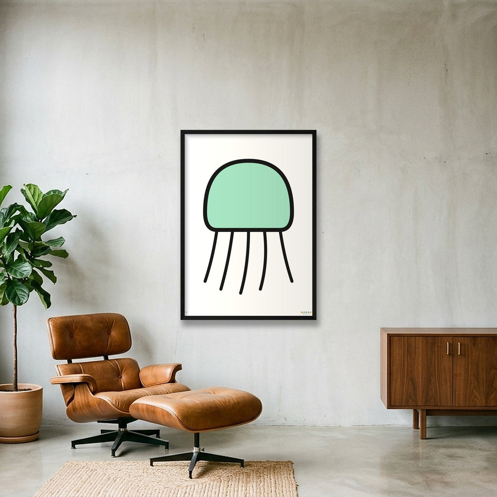 The Nimbus Jellyfish — 59×84cm, 23×33" Black Frame