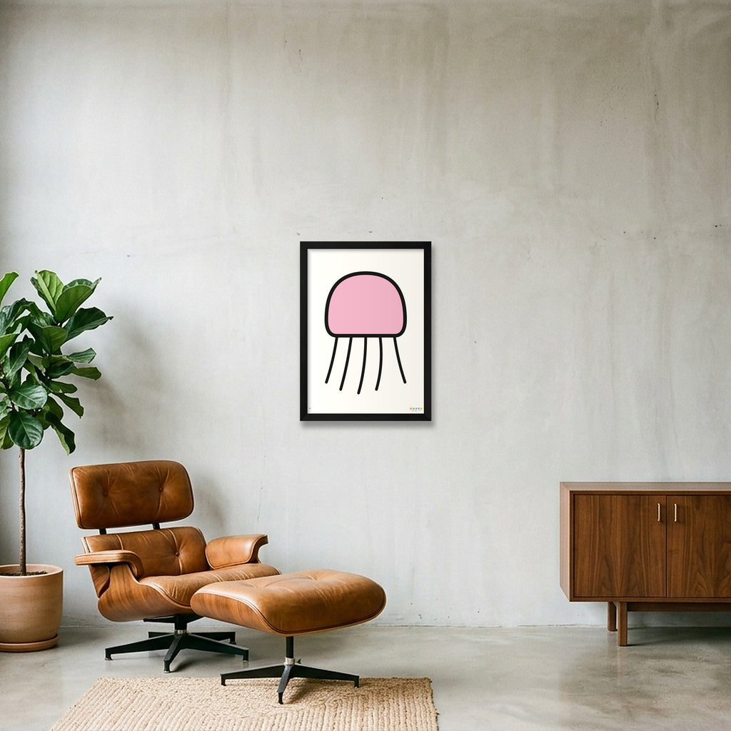 The Signal Jellyfish — A3 (30×42cm, 12×17") Black Frame