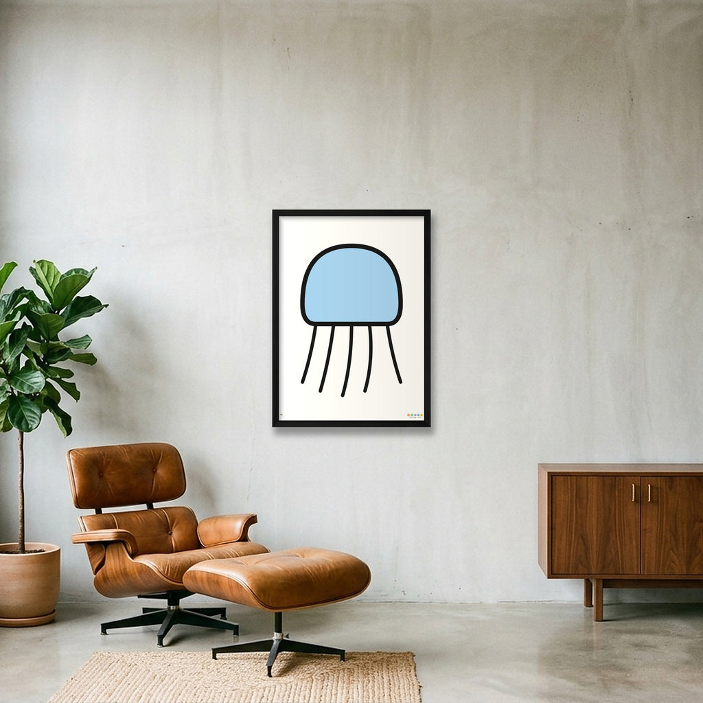 The Moss Jellyfish — 42×59cm, 17×23" Black Frame