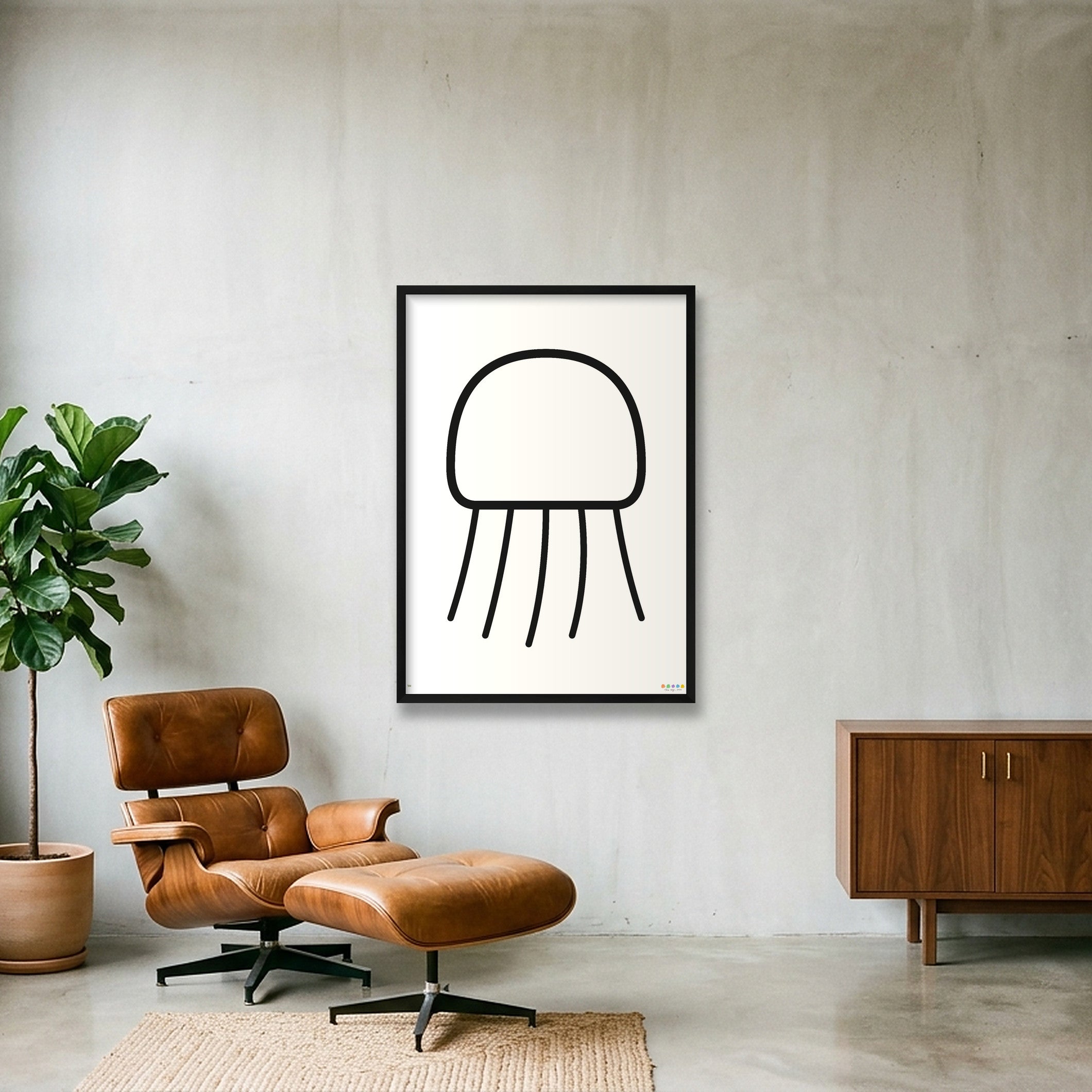 The Nimbus Jellyfish — 59×84cm, 23×33" Black Frame