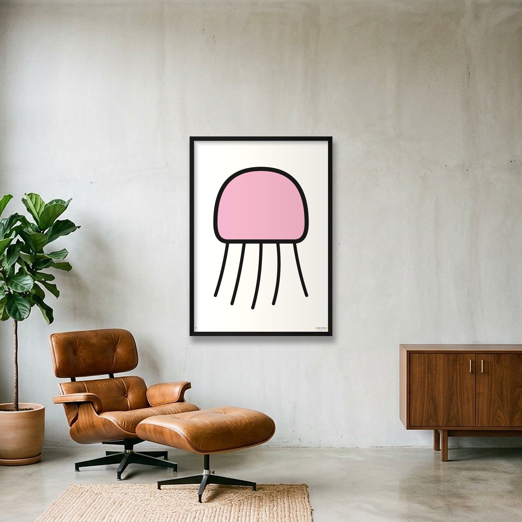 The Signal Jellyfish — 59×84cm, 23×33" Black Frame