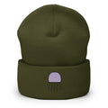 Olive Orchid Beanie, front product mockup