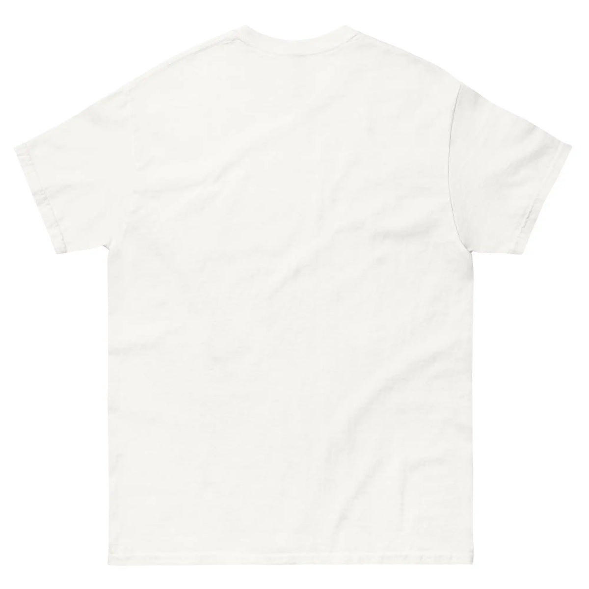 Back digital mockup of the white Trees, Rivers & UFOs Nimbus Tee.