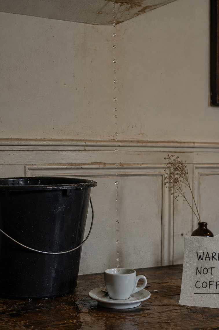 A handwritten Not Drip Coffee sign.