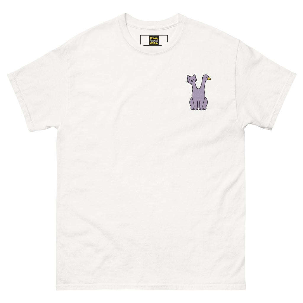 Quackcat Tee, white front product mockup